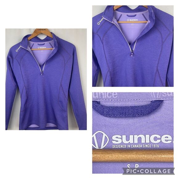 SUNICE women's 1/4 zip Purple long sleeve golf pullover top Small style s77500 - Picture 1 of 10